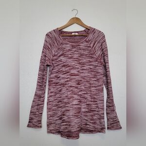 Old Navy Marled Maroon Long Sleeve Sweater Dress